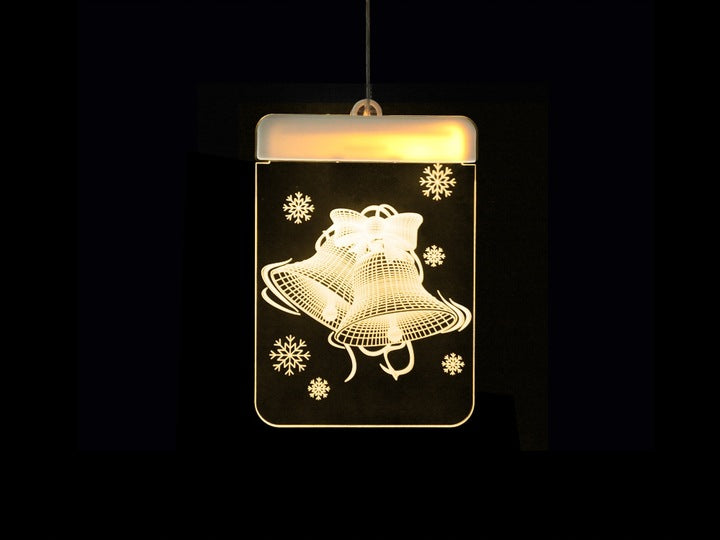 Witraż LED 3D na Okno Lampki Choinkowe Świąteczne